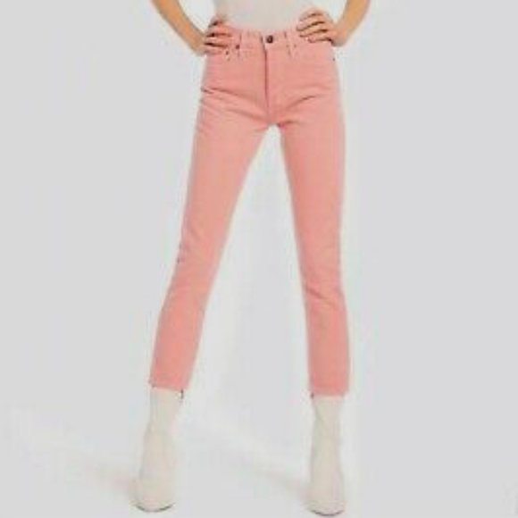 Alice + Olivia High Rise Girlfriend Slim Jeans In Perfect Pink